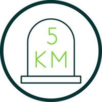 kilometer Line Circle Icon vector