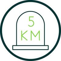 kilometer Line Circle Icon vector