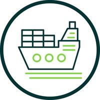 Ship Line Circle Icon vector