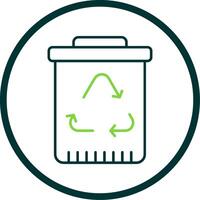 Recycling Line Circle Icon vector