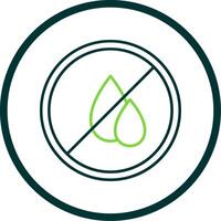 Water Scarcity Line Circle Icon vector