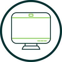 Monitor Line Circle Icon vector