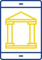 Mobile Banking Line Two Color Icon vector