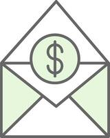 Salary Mail Fillay Icon vector