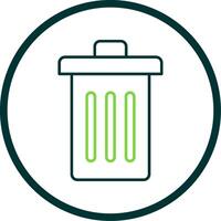 Trash Line Circle Icon vector