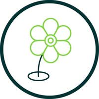 Flower Line Circle Icon vector