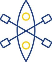 Kayak Line Two Color Icon vector