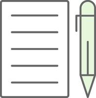 Pen And Paper Fillay Icon vector