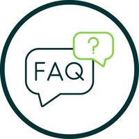 Faq Line Circle Icon vector