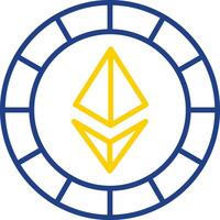 Ethereum Coins Line Two Color Icon vector