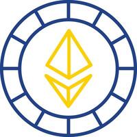 Ethereum Coins Line Two Color Icon vector