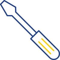 Screwdriver Line Two Color Icon vector