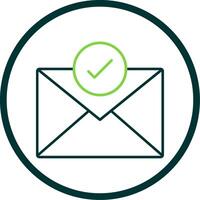 Mail Line Circle Icon vector