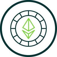 ethereum monedas línea circulo icono vector