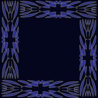 frame in the form of an abstract pattern on a blue background vector