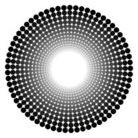 resumen geométrico modelo en el formar de grande y pequeño polca puntos arreglado en un circulo en un gris antecedentes vector