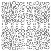 White background decorated with a pattern of circles drawn in doodle style vector