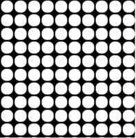 Geometric seamless texture in the form of a pattern of white circles on a black background vector