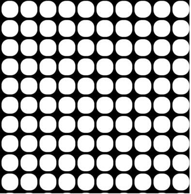 Geometric seamless texture in the form of a pattern of white circles on a black background