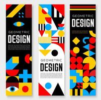 Abstract futuristic banner with geometric shapes vector