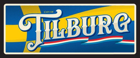 Tilburg, Dutch travel sticker vector