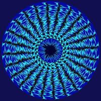 Round pattern in the form of a rotating mandala on a blue background vector