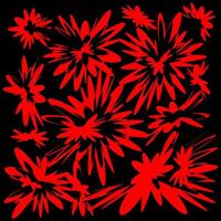 floral pattern in the form of red spots on a black background vector