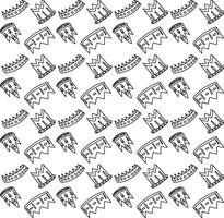 Seamless pattern in the form of a crown drawn in doodle style vector