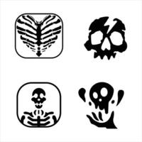 Icon pack set skull design vector