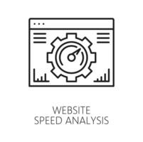 Website speed analytics, web audit line icon vector
