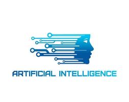 AI artificial intelligence icon, data technology vector