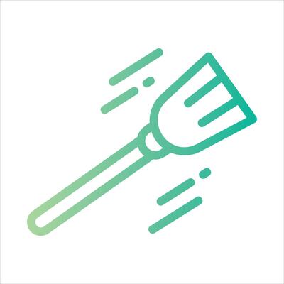 broom in flat design style