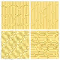 Yellow ramen pattern, pasta seamless background vector