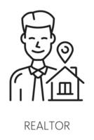 Real estate icon, Realtor line pictogram vector