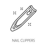 Manicure service line icon with nail clippers vector