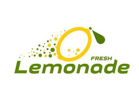 Lemonade icon of juice drink, lemon fruit beverage vector