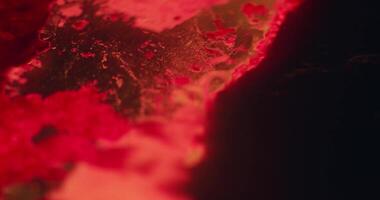 a close up of a red liquid with a black background video