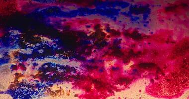 a colorful abstract painting with pink, blue and red paint video