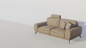 3d rendering realistic sofa with shadow in minimalistic style photo