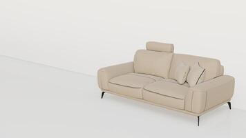 3d rendering realistic sofa with shadow in minimalistic style photo