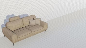 3d rendering realistic sofa with shadow in minimalistic style photo