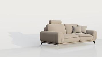 3d rendering realistic sofa with shadow in minimalistic style photo