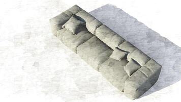 3d rendering of a modern sofa photo