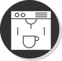 Coffe Maker Glyph Grey Circle Icon vector