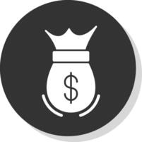 Money Bag Glyph Grey Circle Icon vector