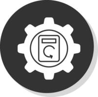 Process Data Glyph Grey Circle Icon vector