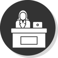 Secretary Glyph Grey Circle Icon vector