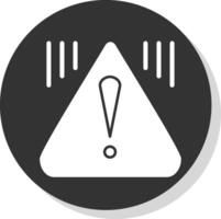 Warning Glyph Grey Circle Icon vector