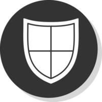 Shield Glyph Grey Circle Icon vector