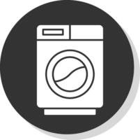 Washing Machine Glyph Grey Circle Icon vector